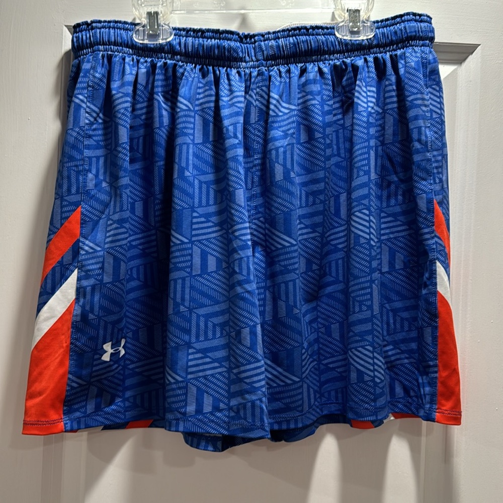 Women’s Under Armour Athletic Shorts | Blue Orange Graphic | XL